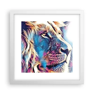Produktbild von Gerahmtes Poster - Weißer Rahmen - Löwe Mähne Märchen - 30x30 cm - Wand Bild - Wanddeko - Wandbilder - Kunstposter - Wandposter - Bilderrahmen - Bilder - Kunstdruck - Wanddekoration - P2WAC30x30-4713