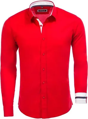 Produktbild von Hemd CARISMA Uni mit Applikationen Rot XXL