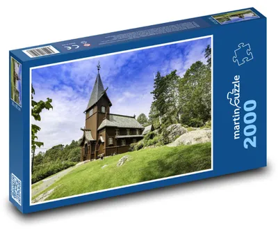 Obrázok produktu pre Puzzle 2000 Drevený kostol v prírode - martinpuzzle
