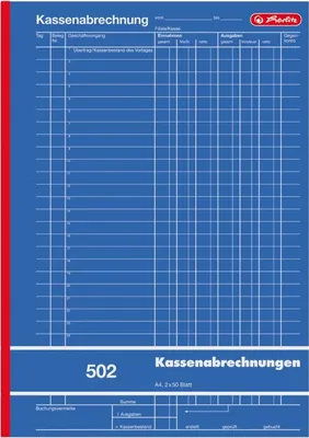 Produktbild von herlitz 882415 Formularbuch "Kassenabrechnung 502" DIN A4
