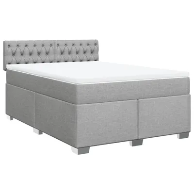 Produktbild von vidaXL Boxspringbett mit Matratze Hellgrau 140x190 cm Stoff