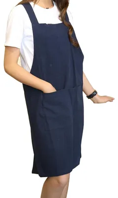 Obrázek produktu pro Minimalistická zástěra z bavlny a lnu s kapsou