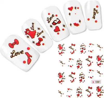 Produktbild von Tattoo Nail Art Schleife Herz Aufkleber Nagel Sticker Neu!