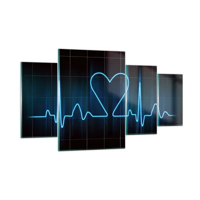Produktbild von Bilder auf glas - Grafik herz kardiologie - 160x90cm - Glasbilder - Wandbilder - Kunstdruck - zum Aufhängen bereit - Wanddekoration aus Glas - Glas Bilder - Wandbild auf Glas - GDL160x90-0959