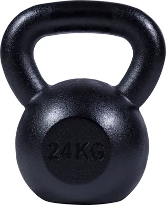 Produktbild von GORILLA SPORTS® Kettlebell - 24kg Gewichte, Gusseisen, Bodenschonend, Schwarz - Kugelhantel, Schwunghantel, Kugelgewicht, Rundgewicht, Krafttraining