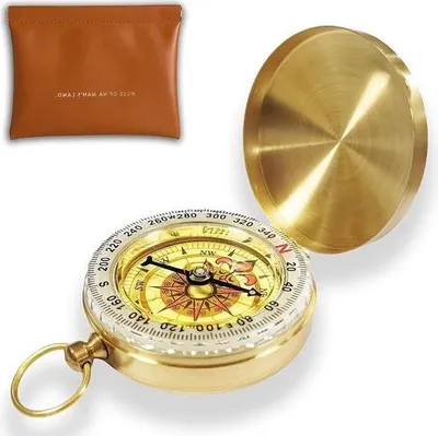 Image de Boussole en laiton pour l'extérieur - étanche et portable - adaptée aux activités de plein air - 1 pièce - Noir - Laiton
