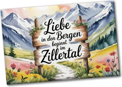 Produktbild von Liebe in den Bergen beginnt im Zillertal Souvenir Magnet