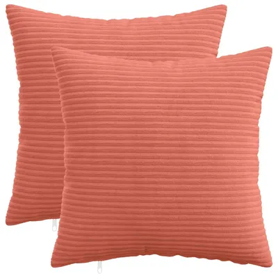 Obrázok produktu pre Poťahy na vankúše, 2 kusy, HEERLEN, červeno-oranžová farba, 45 x 45 cm, materiál: cord