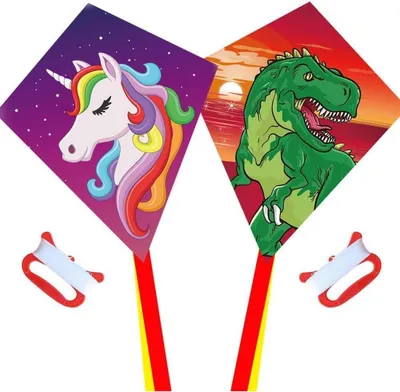 Image de Diamant cerf-volant enfants 2 pièces dragon kite 210T