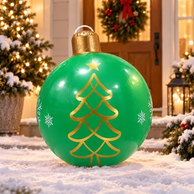 Aufblasbare Weihnachtskugel 66 cm, bunt, für Innen & Außen