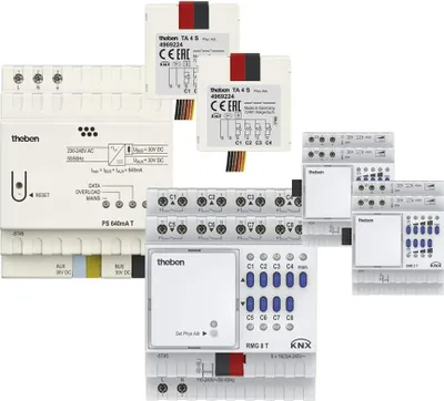 Produktbild von Theben KNX Set 3 MIX Spannungsversorgung, Schalt-/Jalousieaktor, weiß