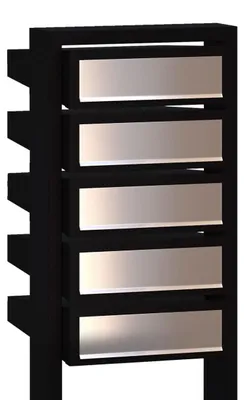 Produktbild von Briefkastenanlage Stairs for Five in Schwarz mit Edelstahlklappe