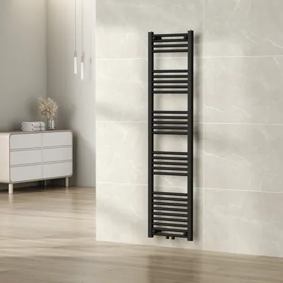 Produktbild von Handtuchheizkörper ’Voss’ mit 28 Stangen Stahl 160 x 40 cm Schwarz