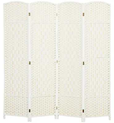 Obrázok produktu pre HOMCOM Paravan, 4-dielny, 180 x 180 cm, priestorový delič, skladací, biely