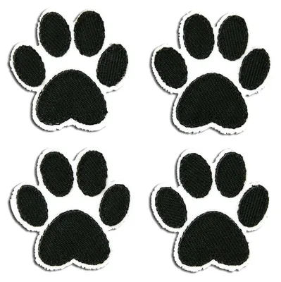 Obrázok produktu pre Sada nášiviek na psie labky, nažehľovacie nášivky, nášivky, na nažehlenie, veľkosť: 3,6 x 3,6 cm
