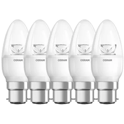 Produktbild von 6 x Osram LED Leuchtmittel Suberstar Classic B Kerze 5,7W = 40W B22d klar warmweiß 2700K DIMMBAR