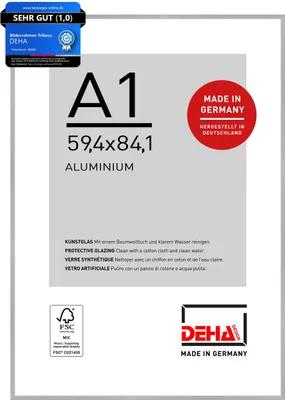 Produktbild von DEHA Design Aluminium Bilderrahmen Tribeca, 59,4x84,1 cm (A1), Struktur Silber Matt