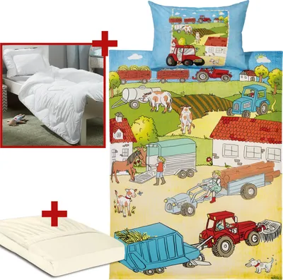 Produktbild von Erwin Müller Kinder-Bettausstattung Sparpaket 5-teilig bunt 1x 100x135 cm + 1x 40x60 cm