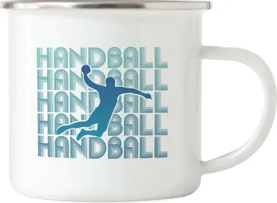 Produktbild von Handball Emaille Tasse Handballer Handballspieler Verein Mannschaft