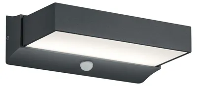 Obrázek produktu pro Venkovní nástěnné svítidlo LED s detektorem pohybu, venkovní světlo antracit, šířka 23 cm