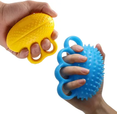 Imagen del producto de Pelotas antiestrés para entrenamiento de la mano, paquete de 2 unidades, para fortalecer el agarre y masajear, ideales para terapia y deporte