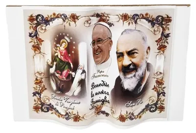 Santino-Ornament, Laserdruck auf Holz, 15 x 10 cm, religiös