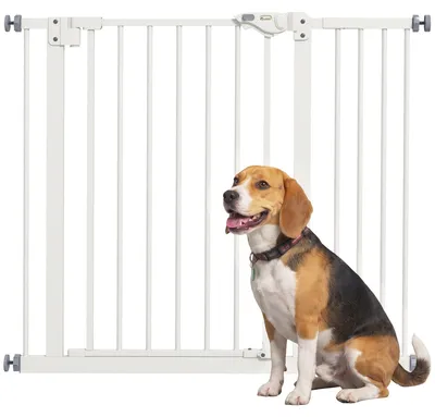 Produktbild von Türschutzgitter für Hunde, Absperrgitter, Schutzgitter für Haustiere, Metall, Kunststoff, ,74-80/87-94 cm, Weiß