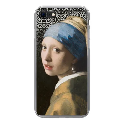 Produktbild von MuchoWow® Handyhülle Schutzhülle Hülle für iPhone SE 2022 Mädchen mit Perlenohrring - Vermeer - Kacheln Silikon Softcase Handy Hülle - Schutzhülle