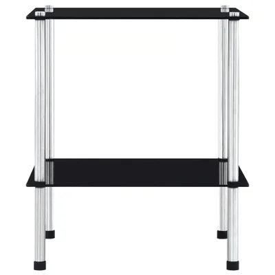 Immagine prodotto di Scaffale a 2 ripiani nero 40x40x47 cm in vetro temperato