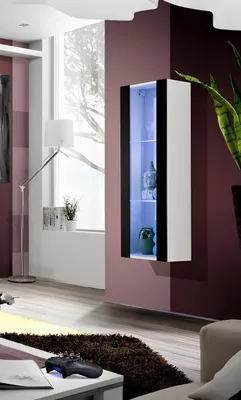 Immagine prodotto di Salotto  vetrina a sospensione, design, arredamento moderno, mobili in legno