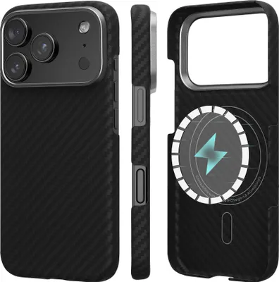 Obrázok produktu pre kalibri Puzdro pre iPhone 17 Pro Case - Aramidové puzdro na mobilný telefón - Kryt puzdra na mobilný telefón - Kompatibilný s MagSafe Black matt