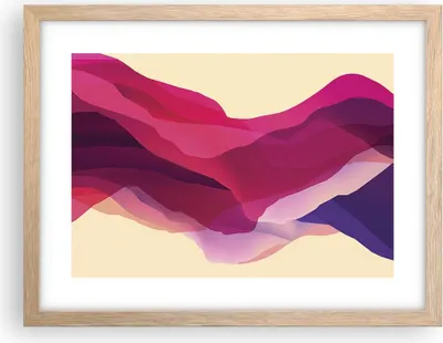 Produktbild von Gerahmtes Poster - Rahmen in heller Eiche - Abstraktion Berge Rosa - 40x30 cm - Wand Bild - Wanddeko - Wandbilder - Wandposter - Bilderrahmen - Bilder - Kunstdruck - Wandbild - P2NAA40x30-4288