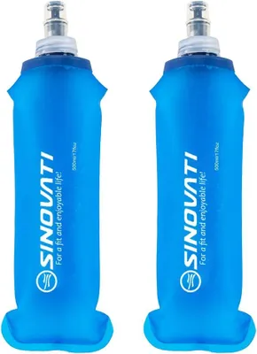 Productafbeelding van Opvouwbare drinkfles - TPU - Met bijtventiel - BPA-vrij - Blauw