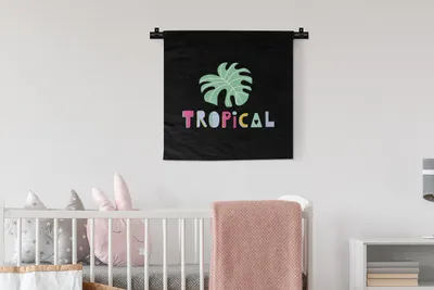 Produktbild von MuchoWow® Wandteppich Wandbehang Sommer - Tropisch - Blatt 60x60 cm Tapisserie Dekoration Wandtuch - Dekorationen - Wand Decke