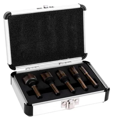 Produktbild von Fasenbohrer-Set, 5-teilig, mit fünf Klingen und 82° Winkel, für die Holzbearbeitung, handbetriebene Werkzeuge für die Zimmerei
