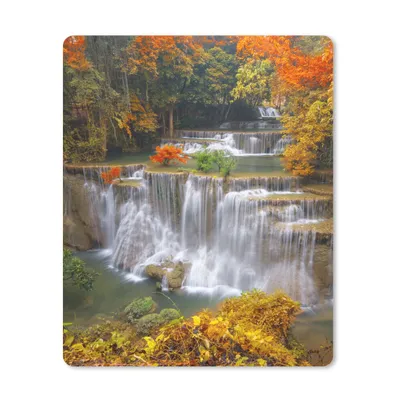 Produktbild von MuchoWow® Mauspad Mousepad Bäume - Wasserfall - Herbst 30x40 cm - Mousepads - Maus Mat - Pad - Mausunterlage - Mausmatten