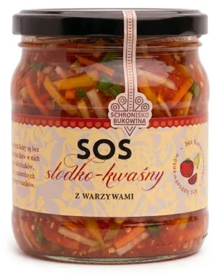 Produktbild von Süß-saure Soße mit Gemüse 400 ml – Schronisko Bukowina