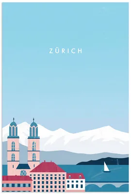 Produktbild von ARTland Wandbild Alu für Innen & Outdoor Zürich Größe: 60x90 cm