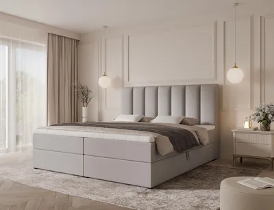 Produktbild von Emlar Boxspringbett Bella 120x200 - Bett mit Matratze und Topper - Boxspringbett mit Bettkasten und Matratze - Boxspringbett Grau (Magic Velvet 2218)