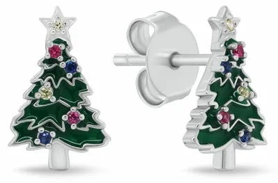 Produktbild von Charmante Silberohrringe Weihnachtsbaum EA1245W
