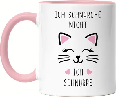 Produktbild von Ich schnarche nicht ich Schnurre Tasse Rosa Schnarchen Katze Kätzchen Schlafen Freundin Frau Katzenbesitzerinnen