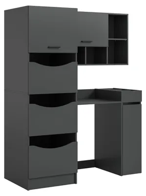 Produktbild von Free Waschmaschinenschrank 3 Türen, 2 Klappentüren, 1 Schublade, 9 Regale Anthrazit.