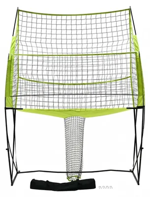 Image de Filet de volleyball - Filet d'entraînement 3,35 x 2,44 m - Hauteur réglable - Pour intérieur, extérieur et plage - Portable avec sac de transport - Vert néon