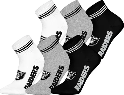 Produktbild von Huddle Uni Freizeitsocken Las Vegas Raiders Quarter 6-Pack wht-mgr-blk - Größe 43-46
