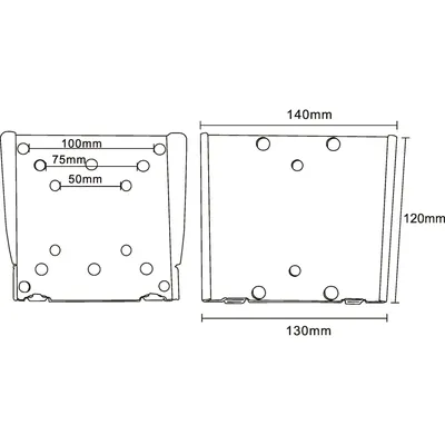 Zdjęcie produktu dla InLine 23114A, 33 cm (13"), 33 cm (13"), 30 kg, 50 x 50 mm, 100 x 100 mm, Czarny