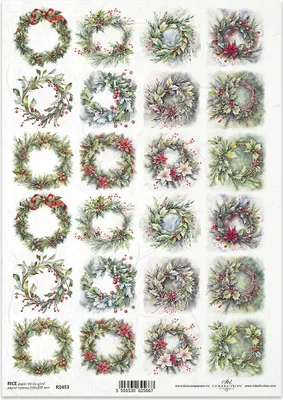 Produktbild von ITD Reispapier Decoupage Bastelpapier Serviettentechnik-R2453 Weihnachtsgirlanden
