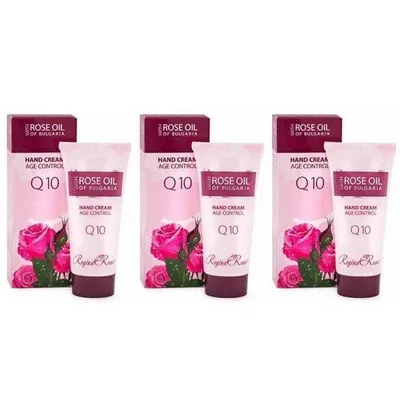 Produktbild von Biofresh Rose Oil of Bulgaria Anti Age Q10 Handcreme 3x50 ml