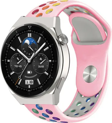 Produktbild von Strap-it Huawei Watch GT 3 Pro 46mm Sportarmband (Rosa Bunt)