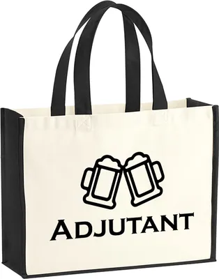 Produktbild von Huuraa Jutetasche Adjutant Schützenfest 21 Liter Black Jute und Baumwolle Einkaufstasche Geschenkidee