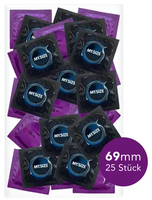 Immagine prodotto di Preservativi MY.SIZE 69 mm - Confezione da 25 in busta di plastica - Preservativi extra large per una vestibilità perfetta e la massima sicurezza - Sottili, trasparenti, dermatologicamente testati, comodi e delicati sulla pelle - Misura 69, preservativo Mysize
